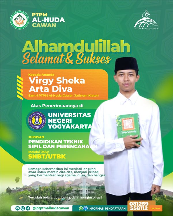 Santri PTPM Al-Huda Cawan Diterima di Universitas Negeri Yogyakarta melalui Jalur SNBT/UTBK